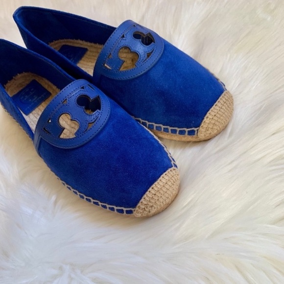 Tory Burch Jelly Blue Suede Sidney Espadrille Flat - Picture 6 of 8